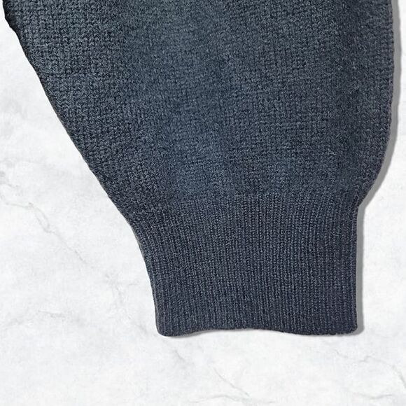 Studio GA Wool Cashmere Grey Long Sleeve Crew Neck Ribbed Sweater - Picture 6 of 7